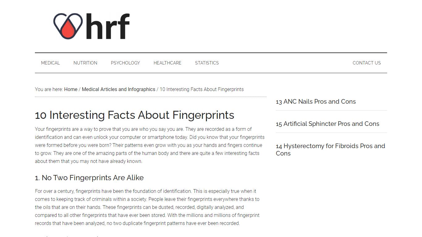 10 Interesting Facts About Fingerprints - HRF